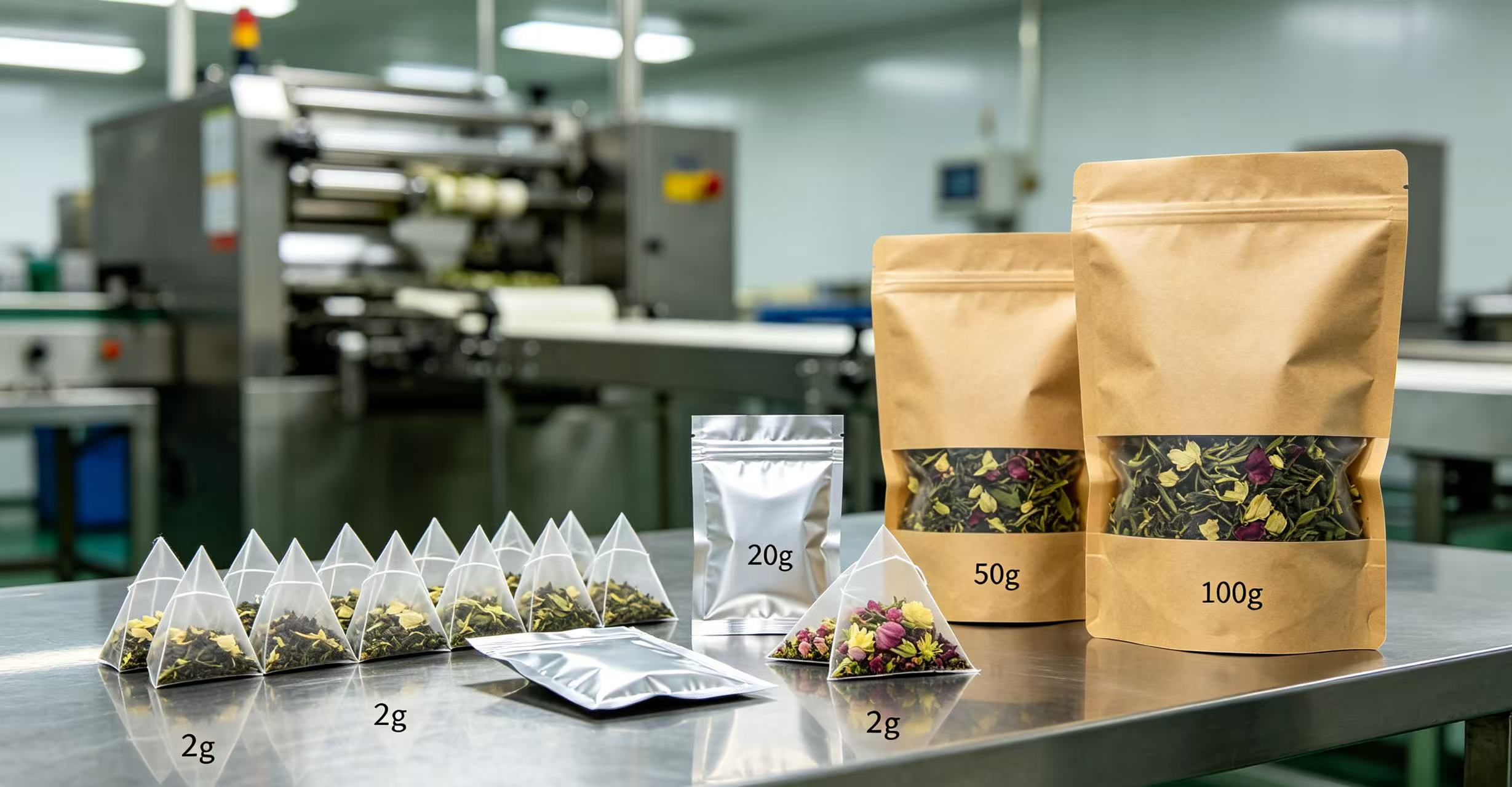 Le réglage flexible du poids permet de peser le thé de qualité de 2 à 100 g, adapté à la fabrication de thé en lots mixtes