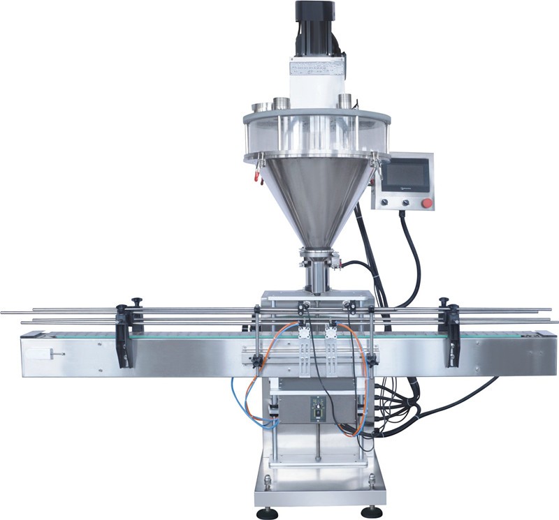 Machine de remplissage de poudre semi-automatique à écran tactile avec convoyeur