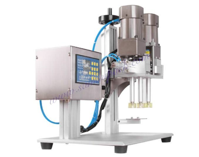 Machine de capsulage de bouteille de vis de chapeau de pompe de pulvérisation de bureau semi-automatique
